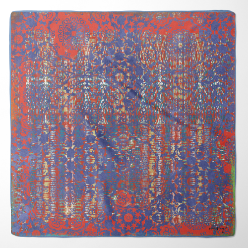 Silk Road Trail Ikat Coral Scarf