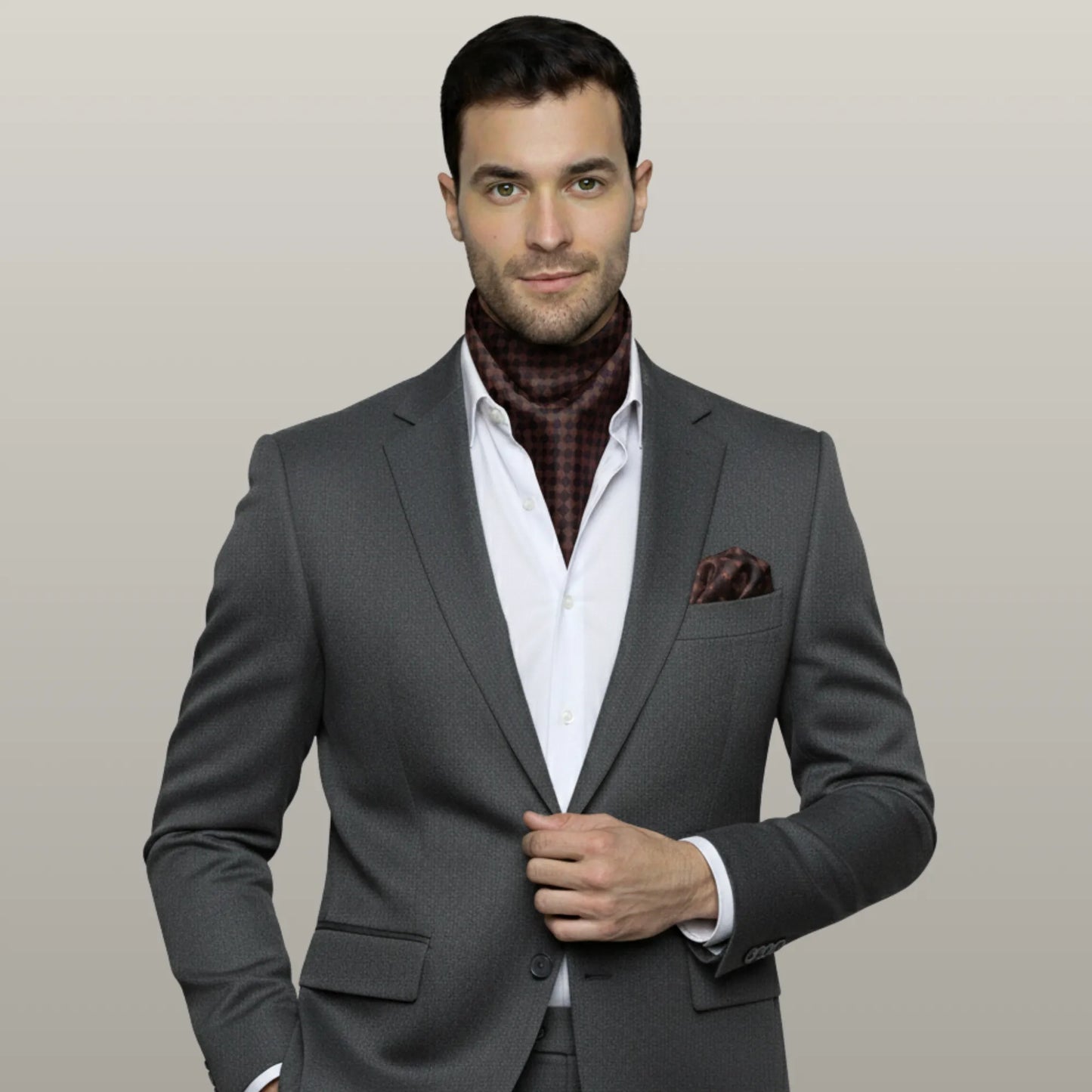 Argyle Cravat- Auburn Rose