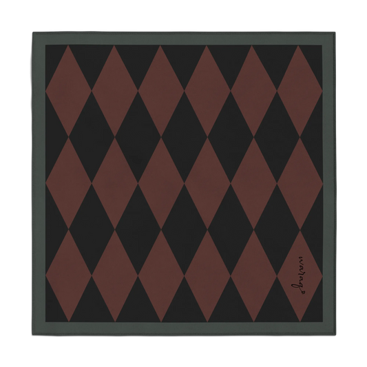 Argyle Pocket Square - Auburn Rose