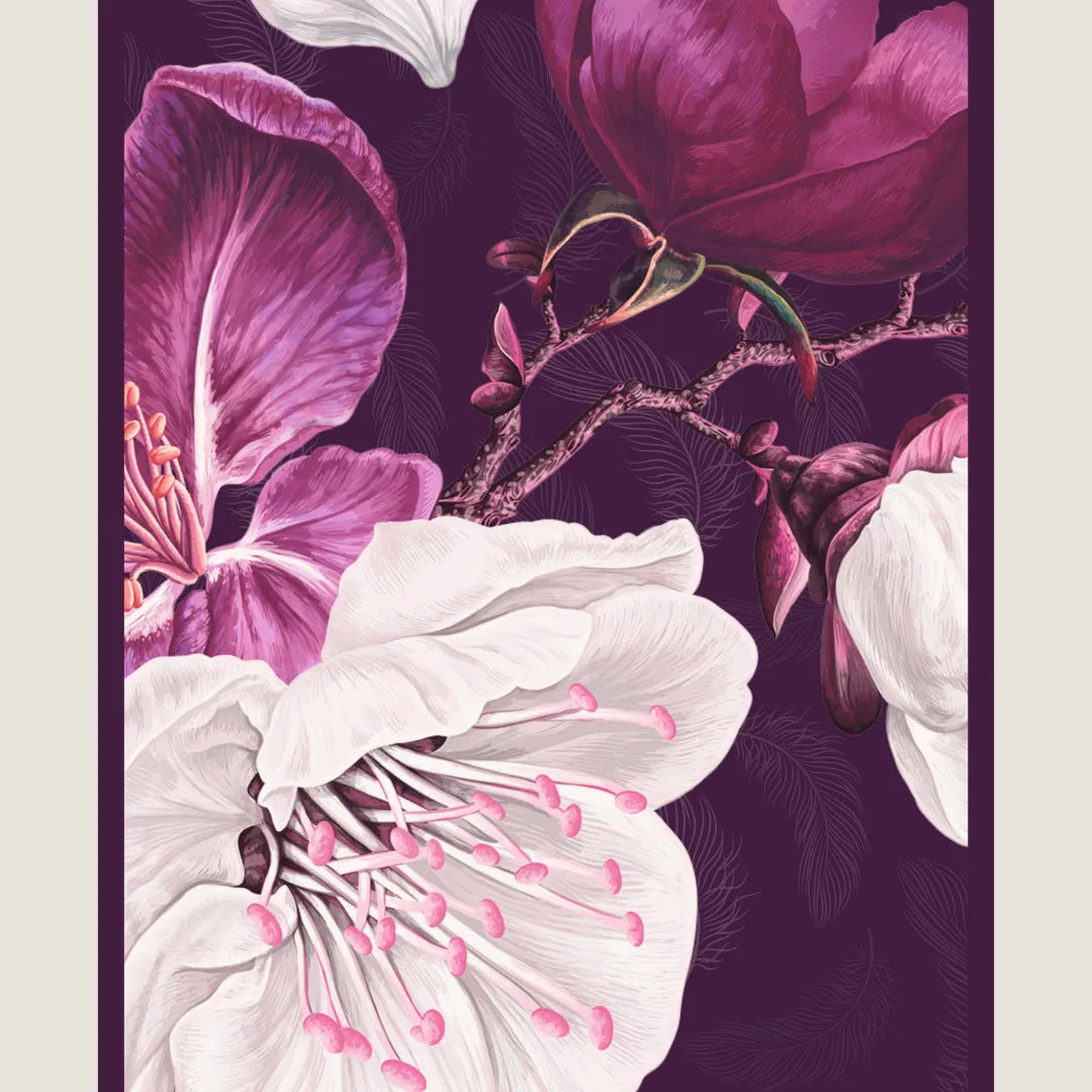 Aubergine Magnolia Scarf