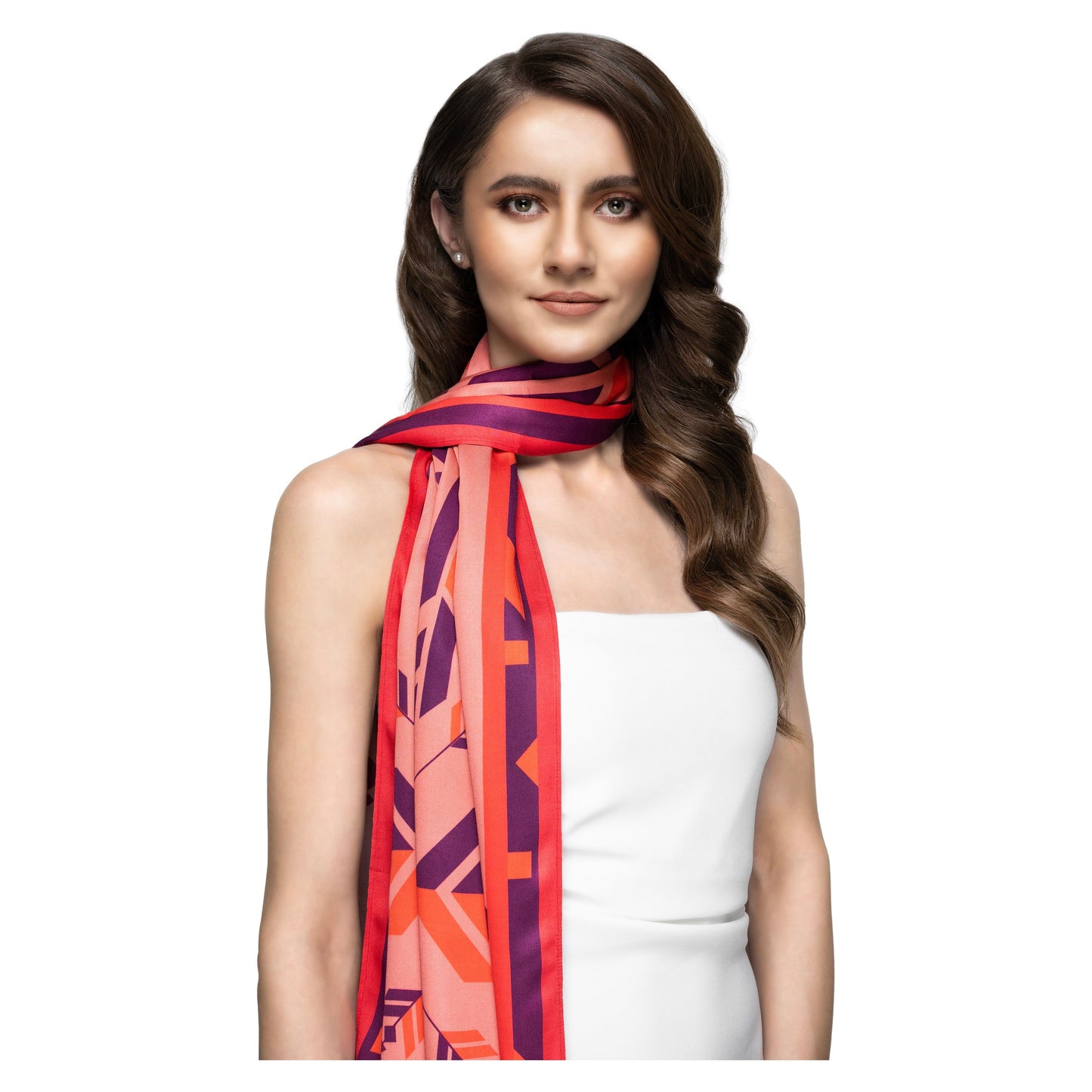 Aztec Dusty Rose Long Scarf/Stole