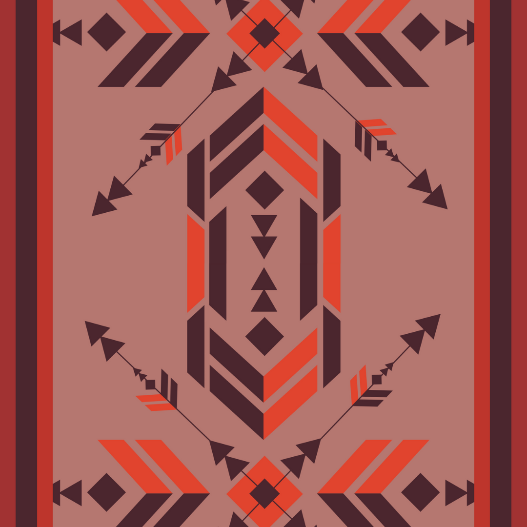 Aztec Dusty Rose Long Scarf/Stole