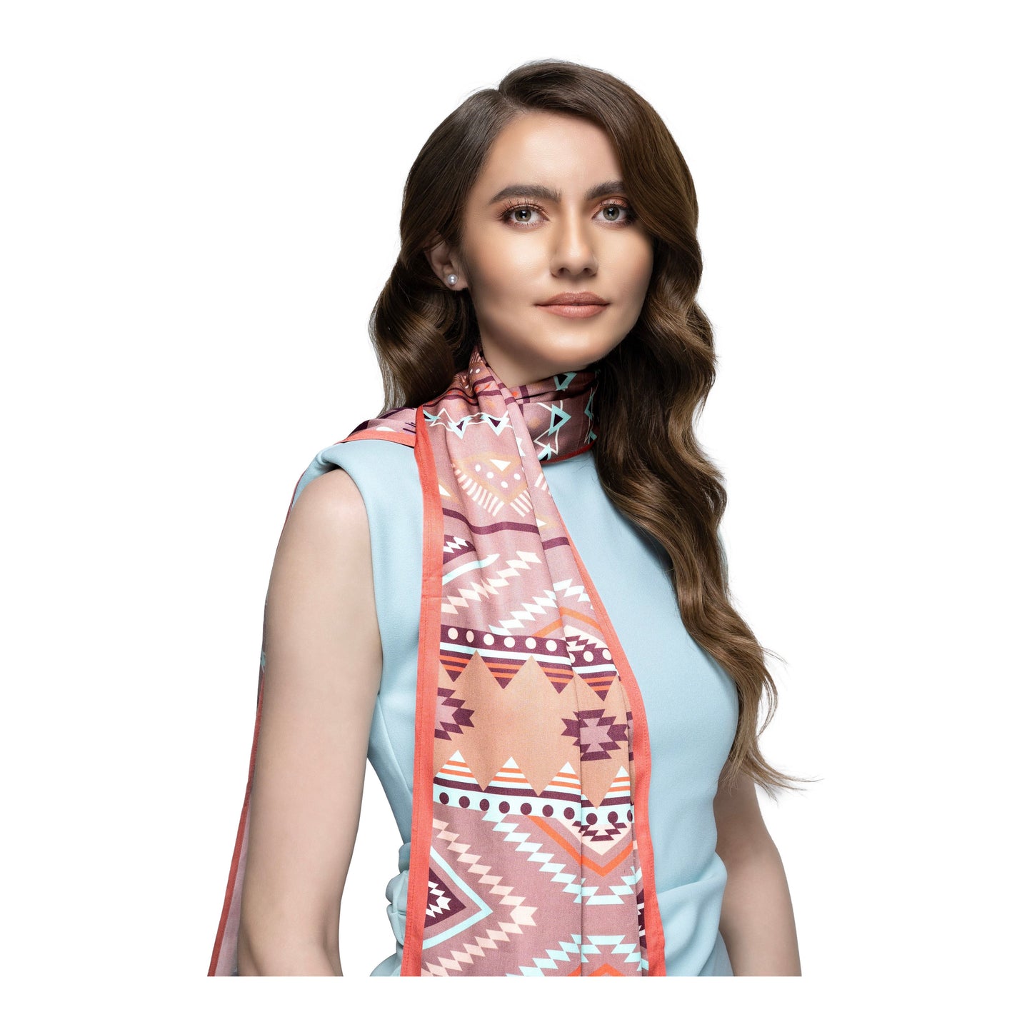 Aztec Peach Long Scarf/Stole