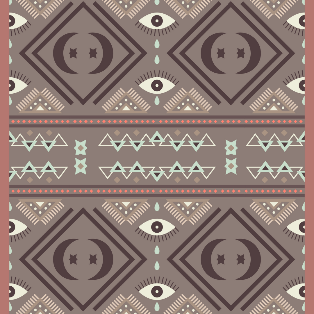 Aztec Peach Long Scarf/Stole
