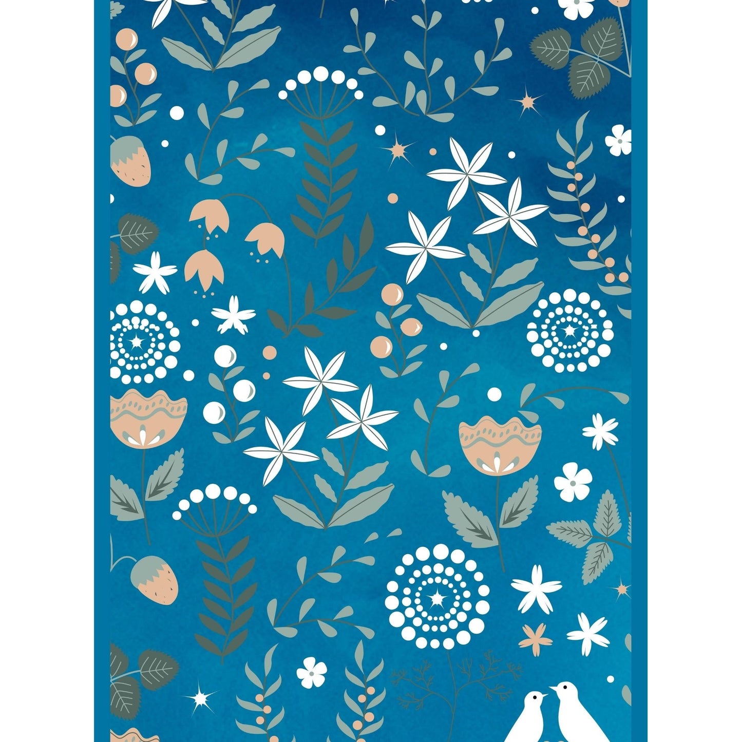 Azure Enchanted Meadow Long Scarf/Stole