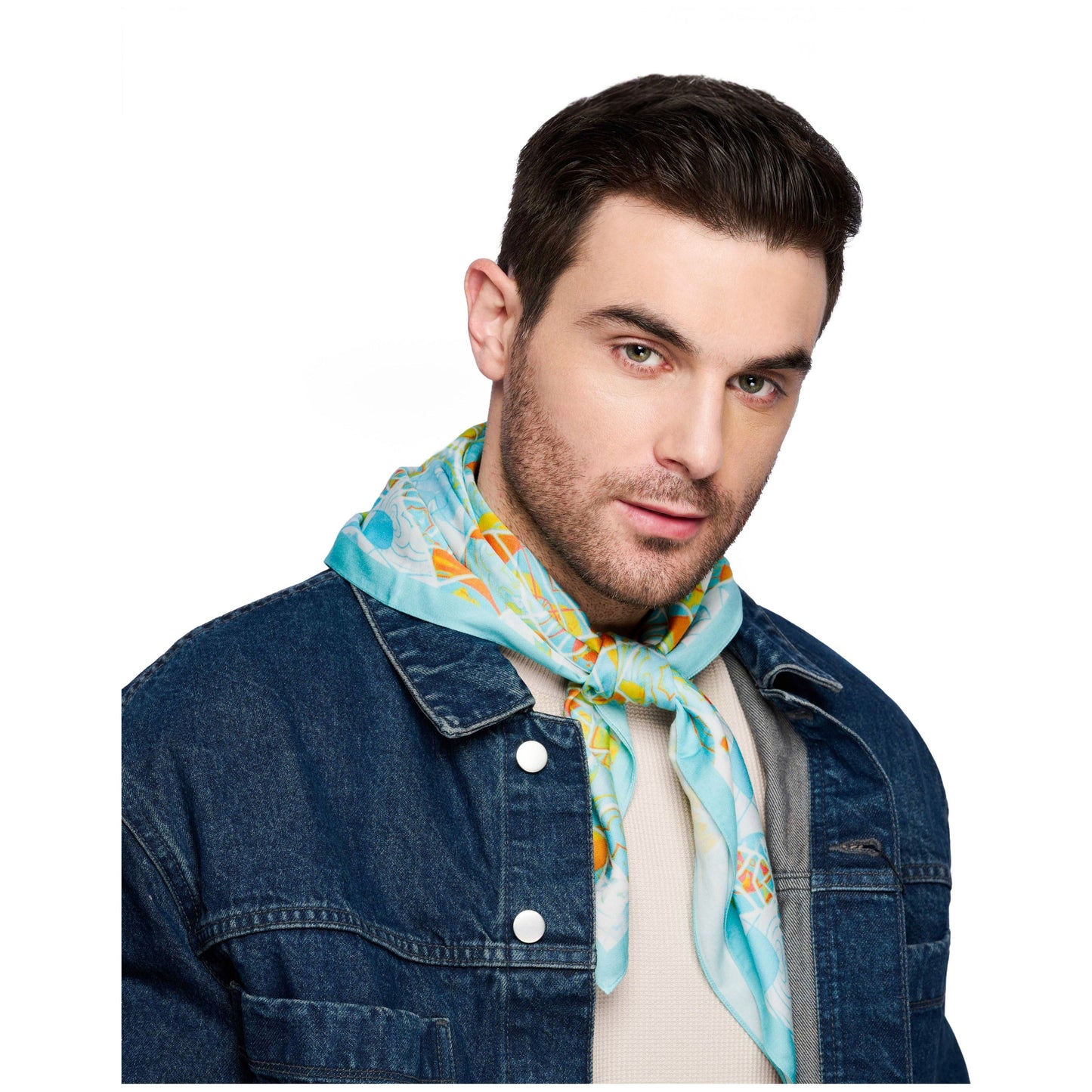 Azure Whimsy Kaleidoscope Scarf