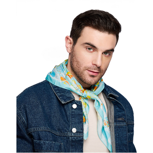 Azure Whimsy Kaleidoscope Scarf