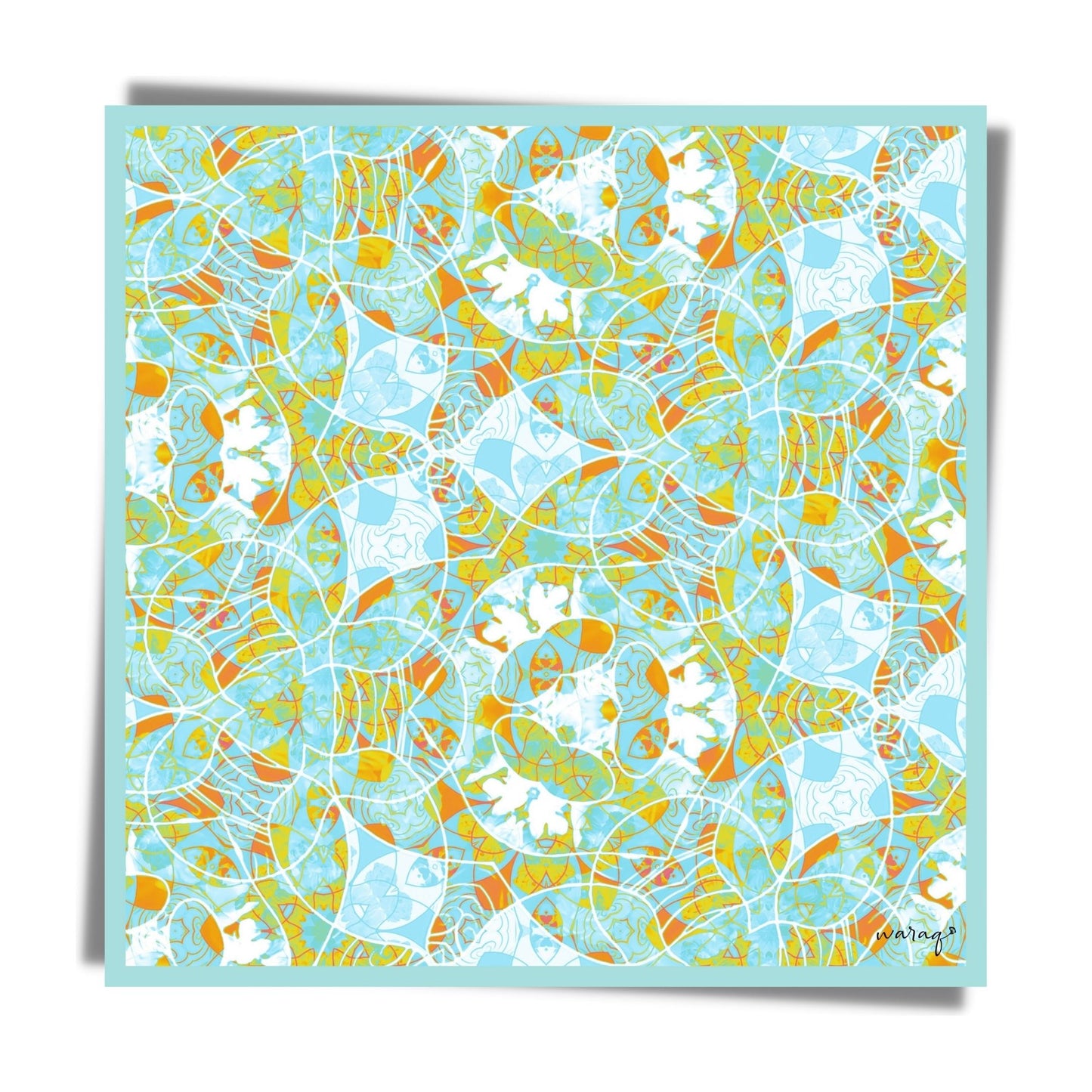 Azure Whimsy Kaleidoscope Scarf