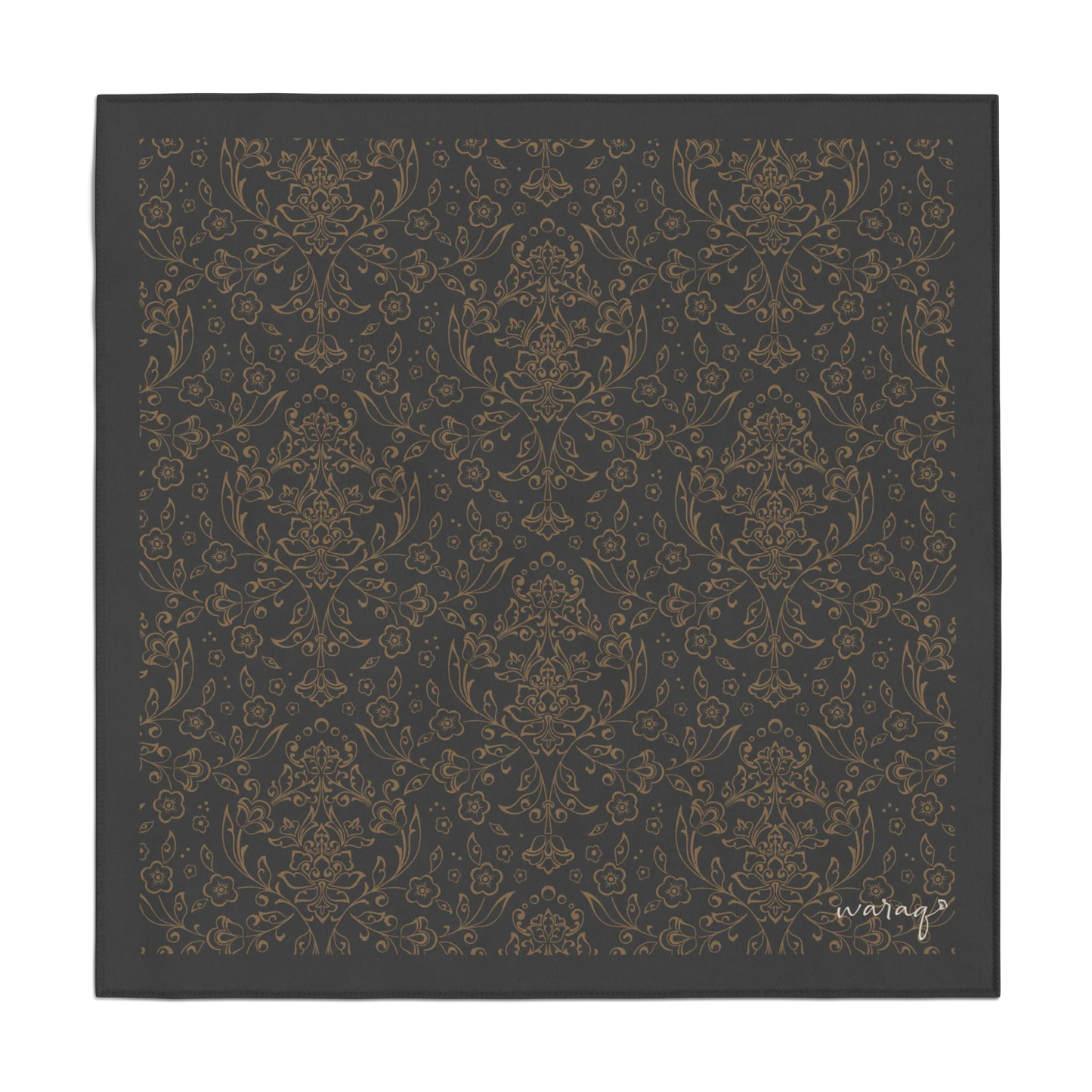 Baroque Pocket Square - Charcoal