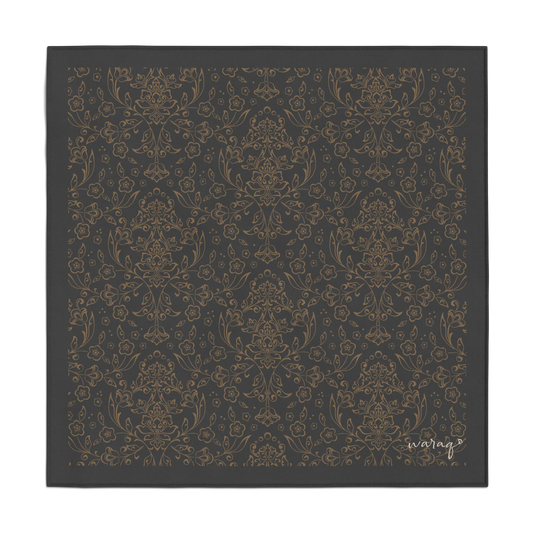 Baroque Pocket Square - Charcoal