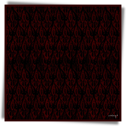 Charcoal & Ruby Deco Scarf