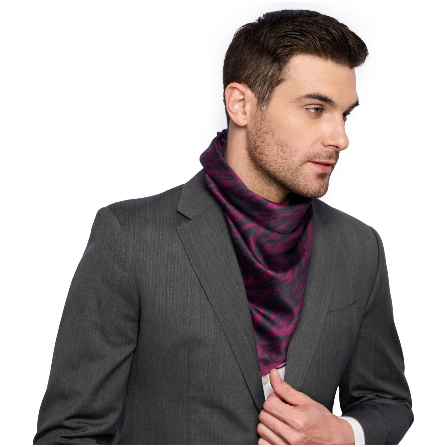 Charcoal & Ruby Deco Scarf