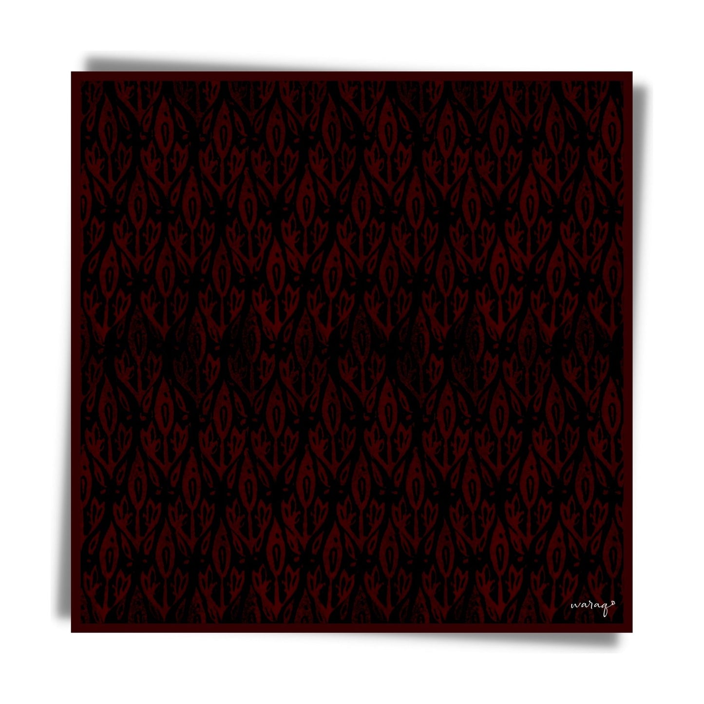 Charcoal & Ruby Deco Scarf