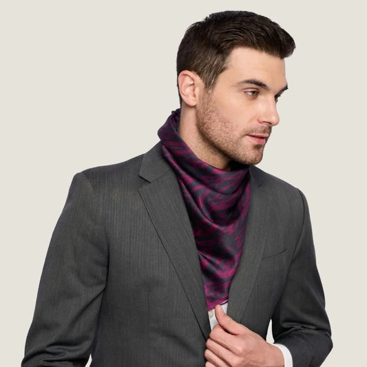 Charcoal & Ruby Deco Scarf