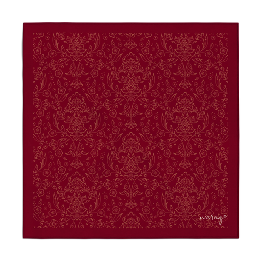 Baroque Pocket Square - Crimson