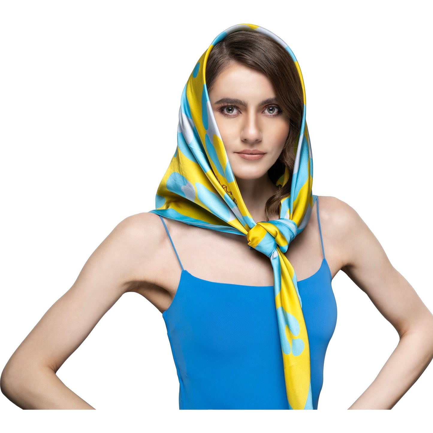 Dreamy Pop Yellow Square Scarf