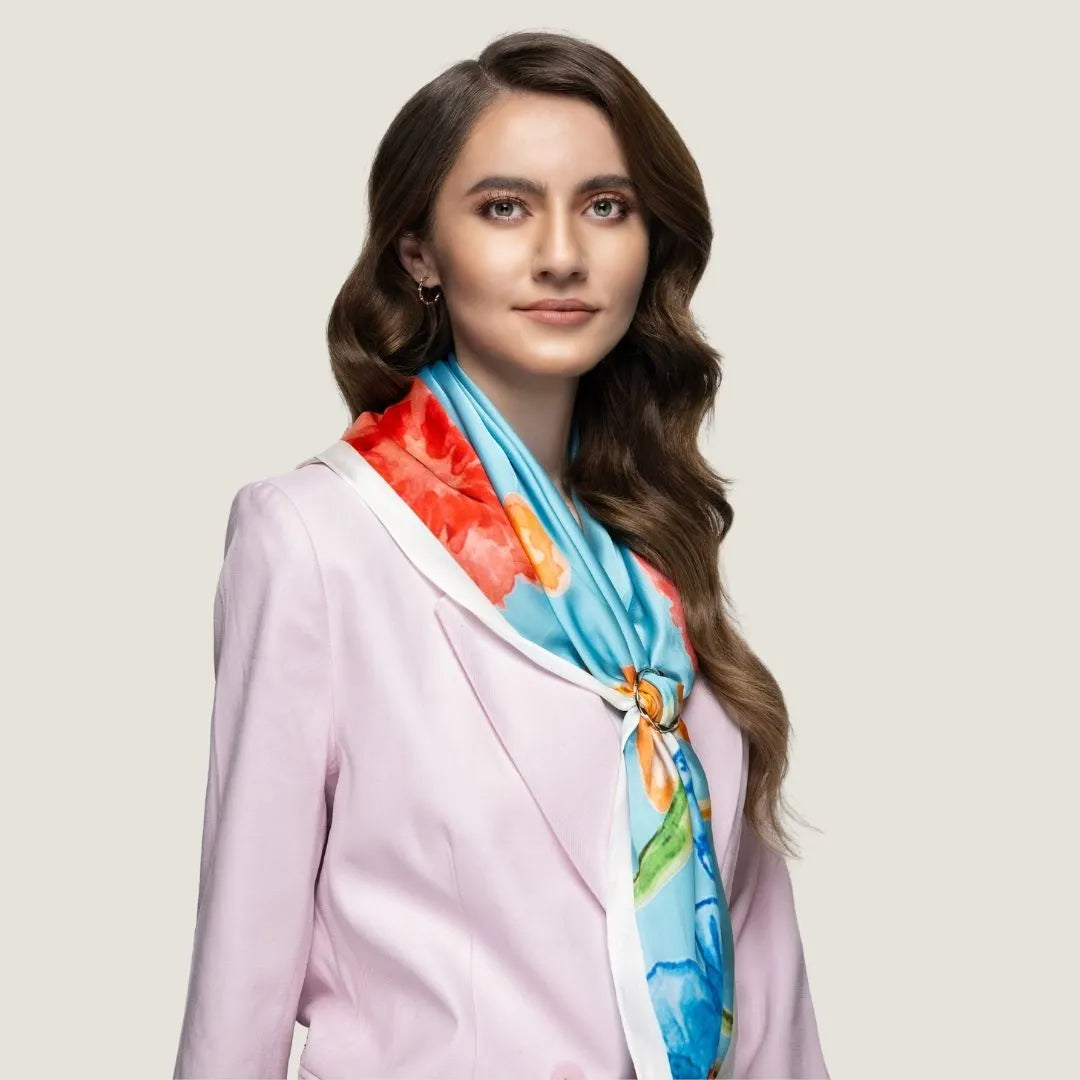 Floritale Edit Blue Scarf