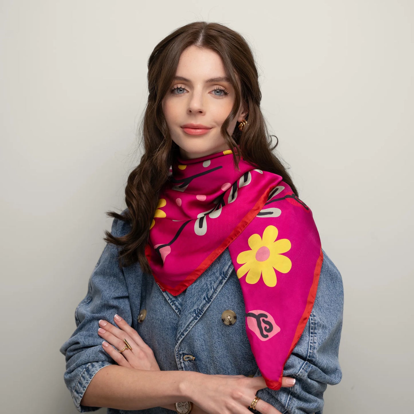 Floritale Pink Square Scarf
