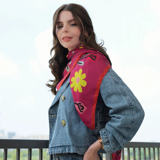 Floritale Pink Square Scarf