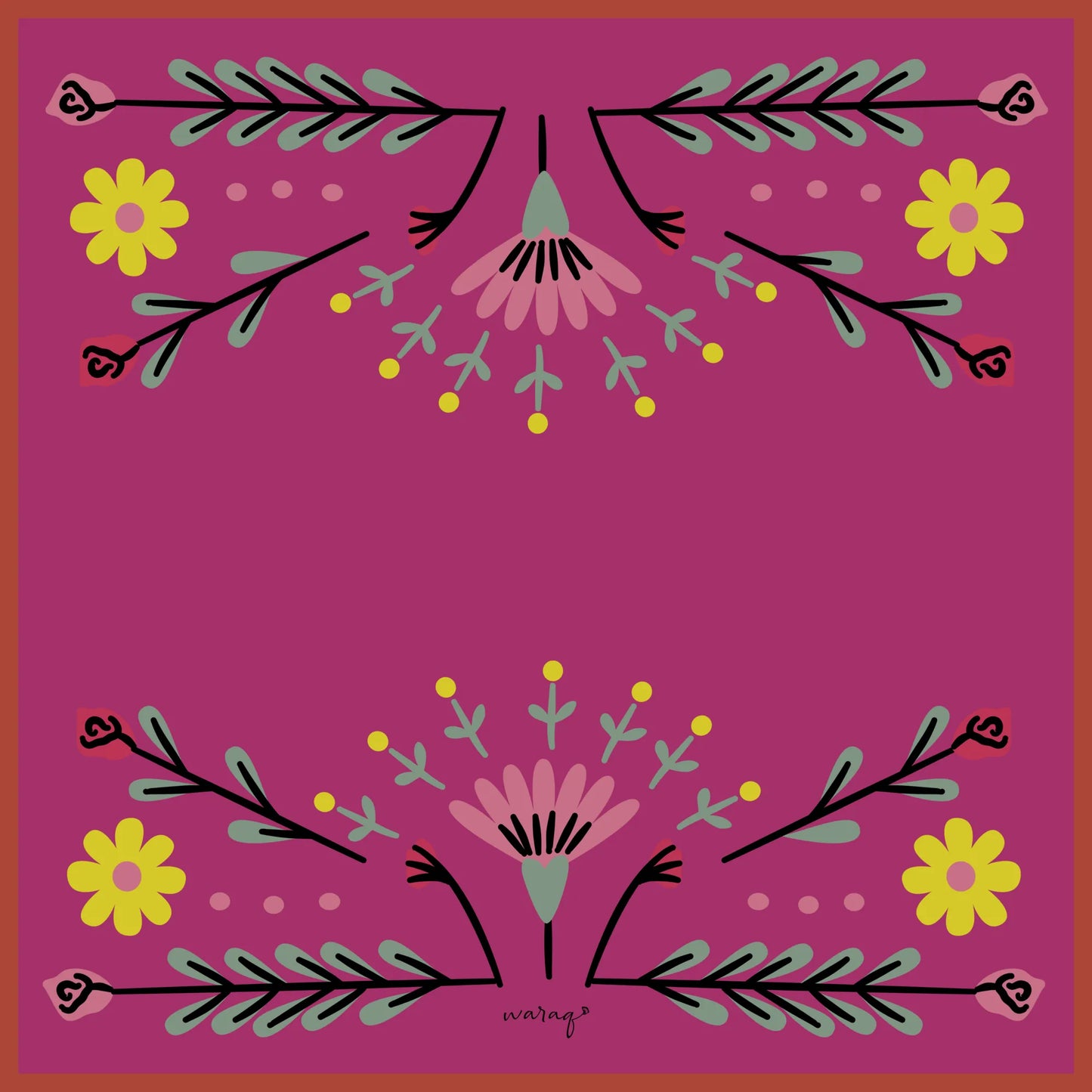 Floritale Pink Square Scarf