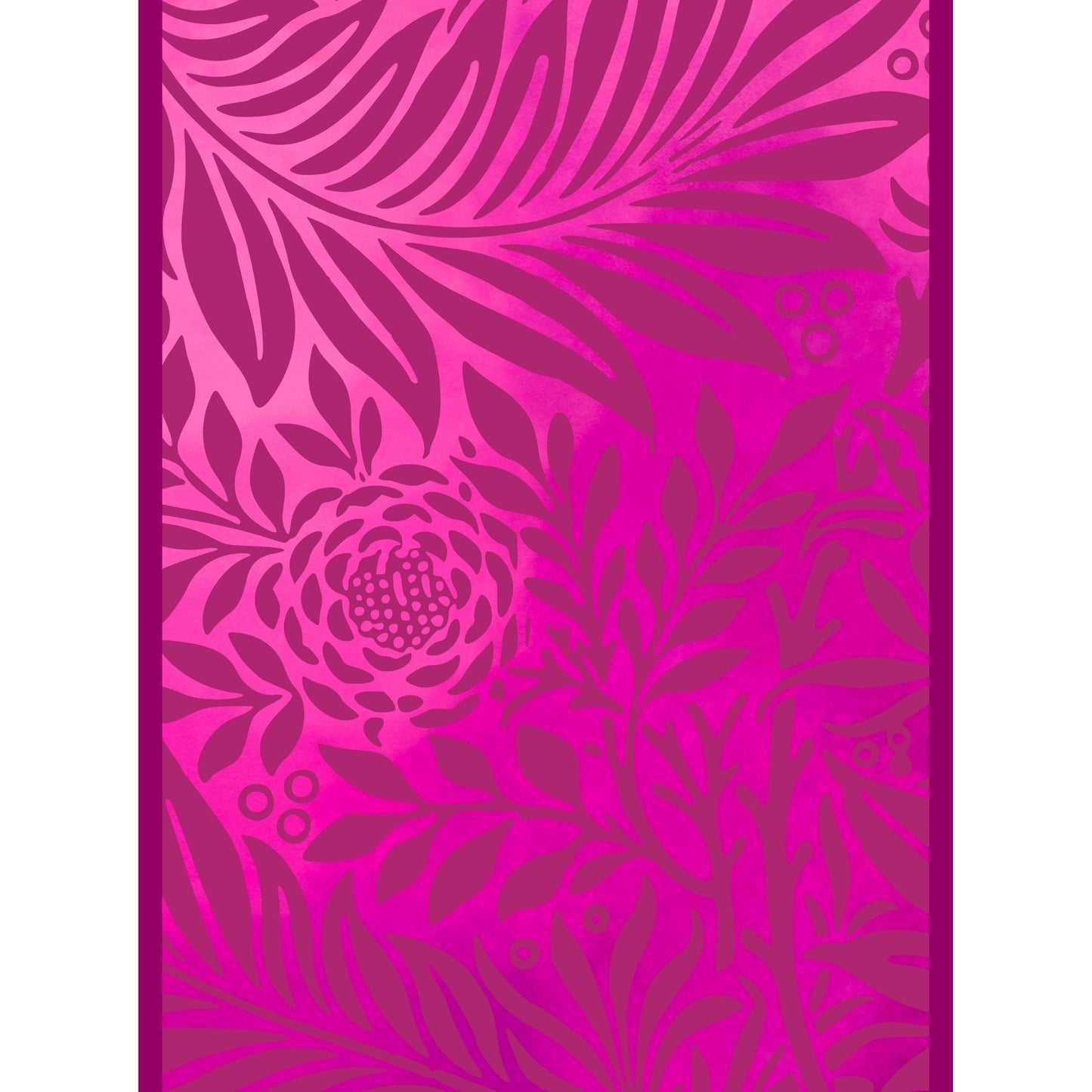 Fuscia Foliage Long Scarf/Stole
