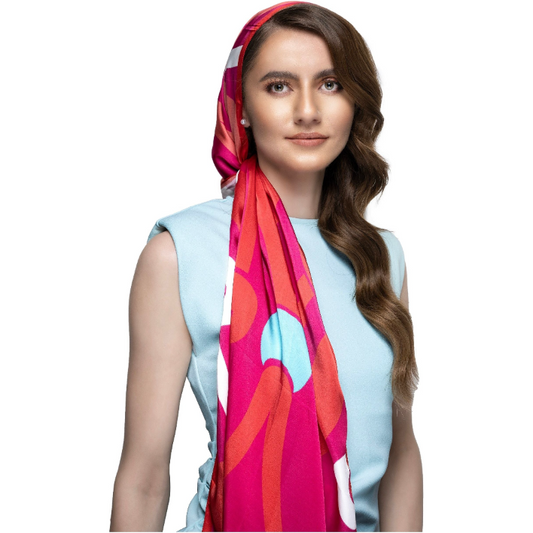 Love Struck Fuscia Rose Scarf