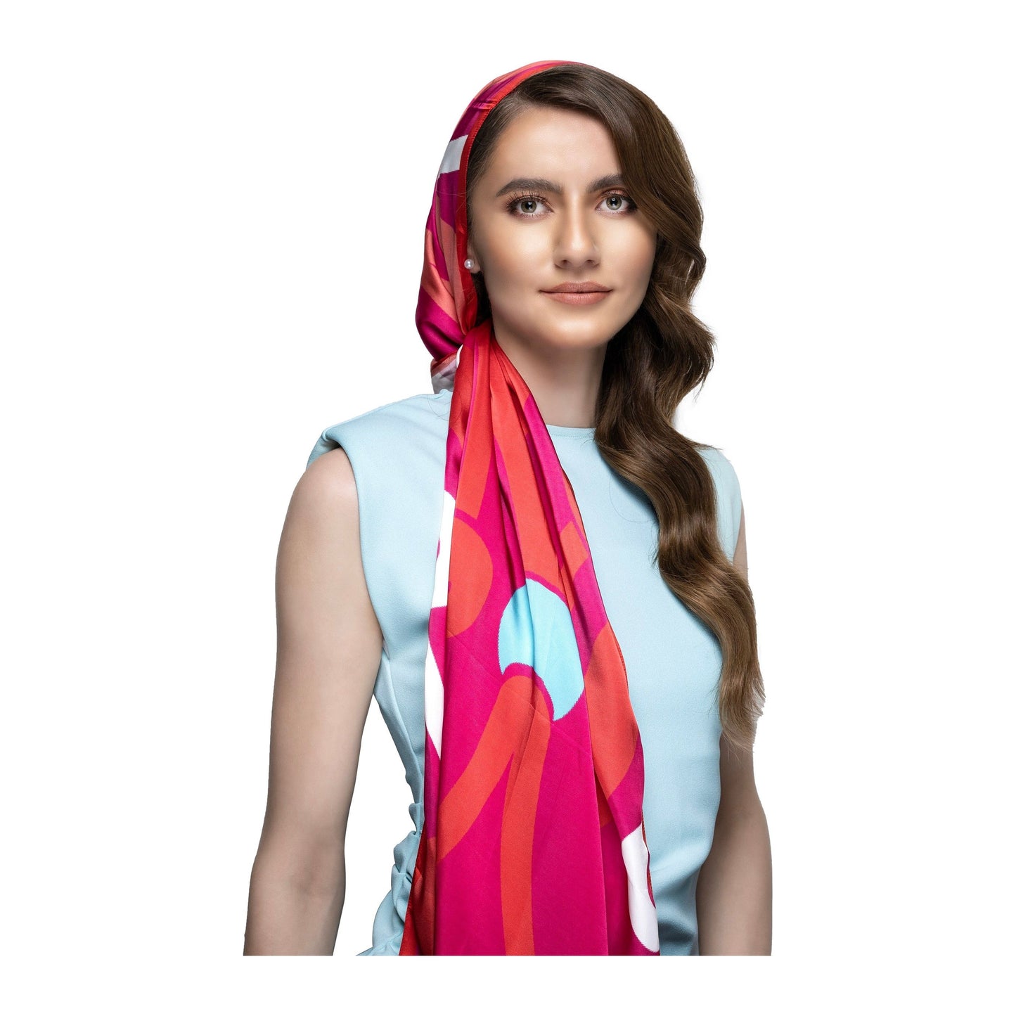 Love Struck Fuscia Rose Long Scarf / Stole