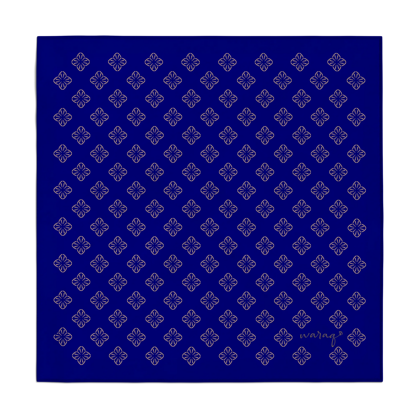 Moroccan Quatrefoil Pocket Square - Navy
