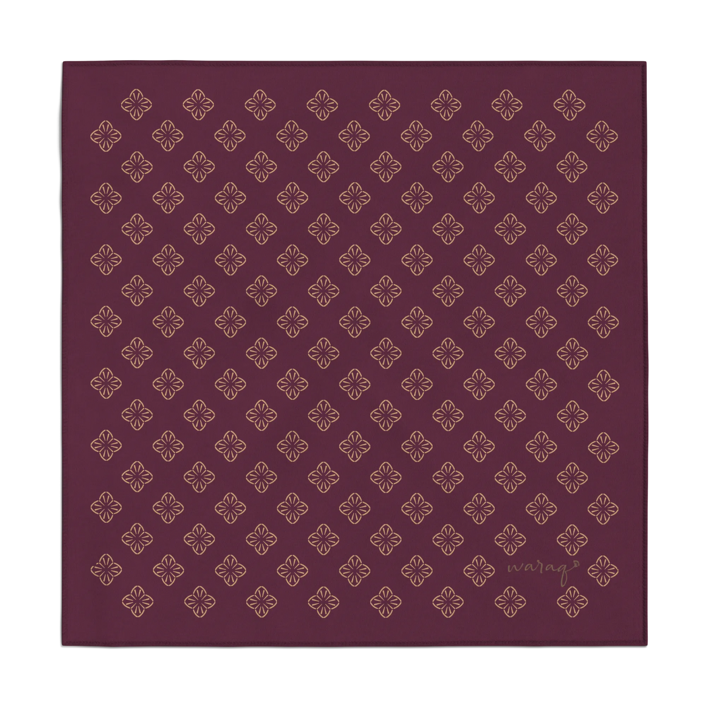 Moroccan Quatrefoil Pocket Square - Plum
