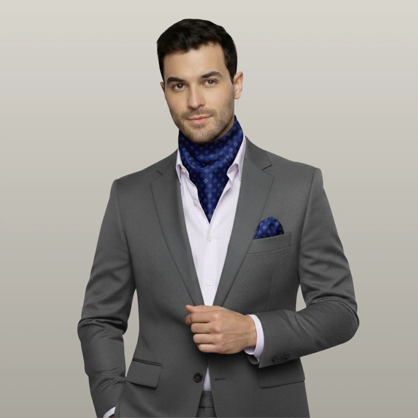 Moroccan Quatrefoil Cravat- Navy