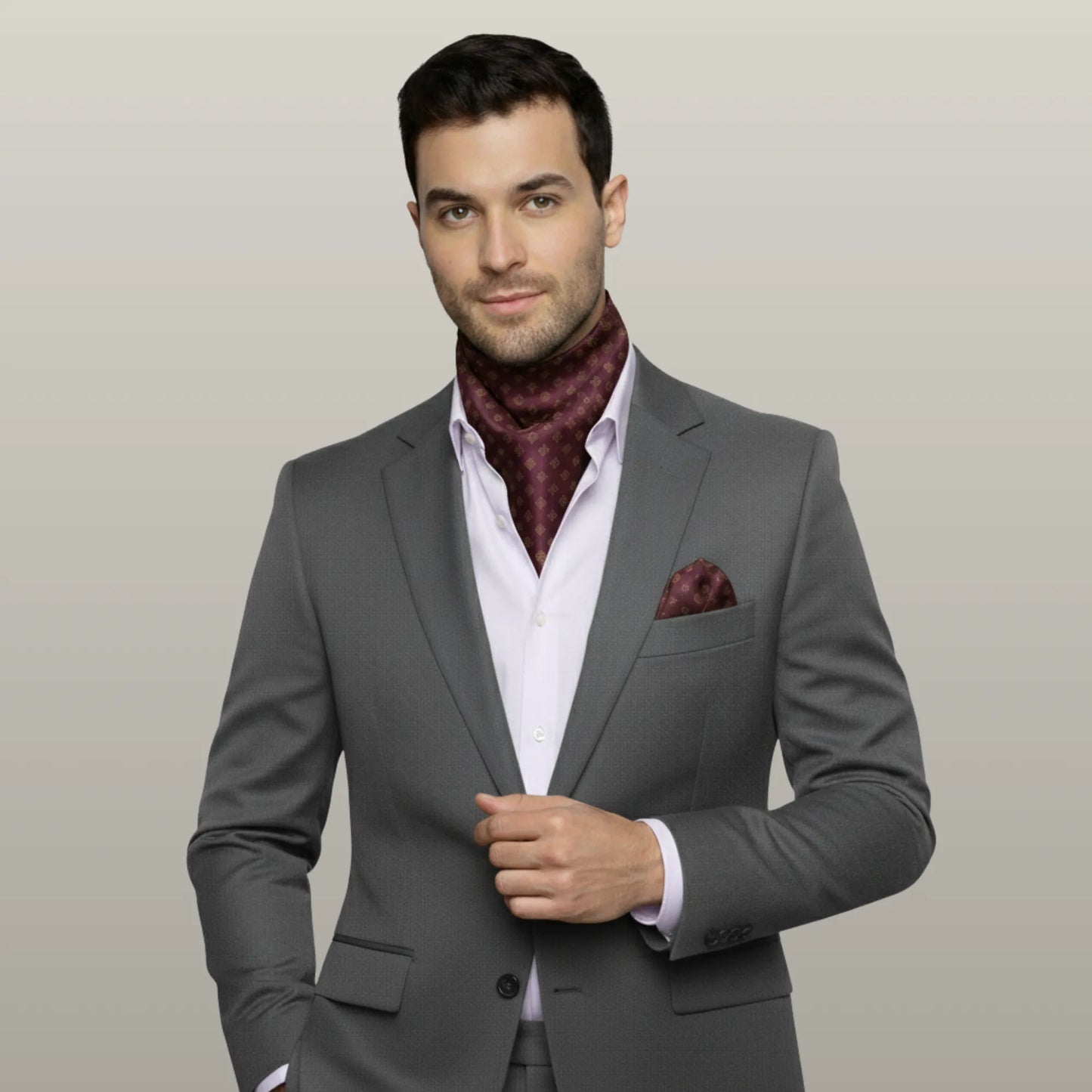 Moroccan Quatrefoil Cravat- Plum