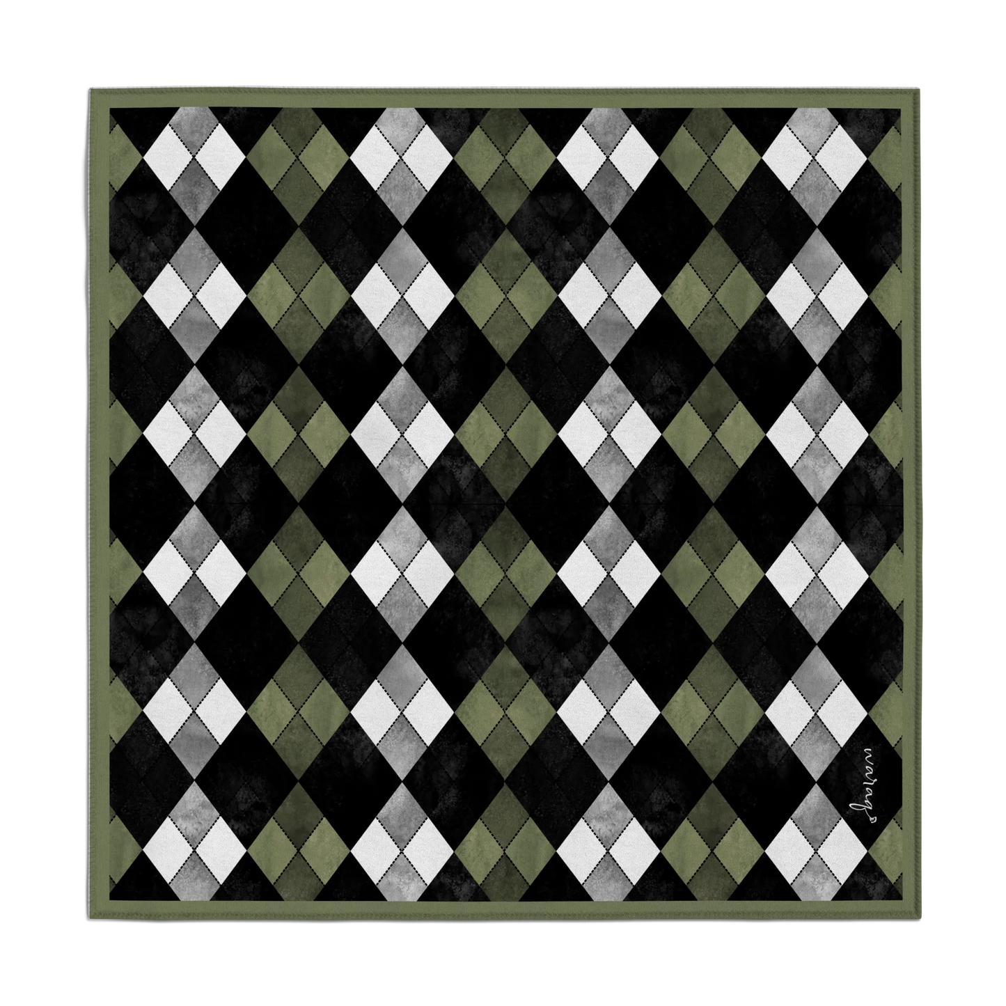 Olive Argyle Scarf