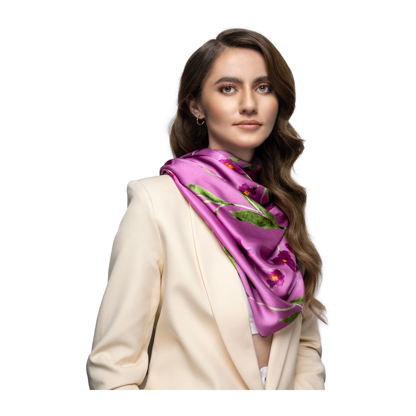 Rose Violet Long Scarf / Stole