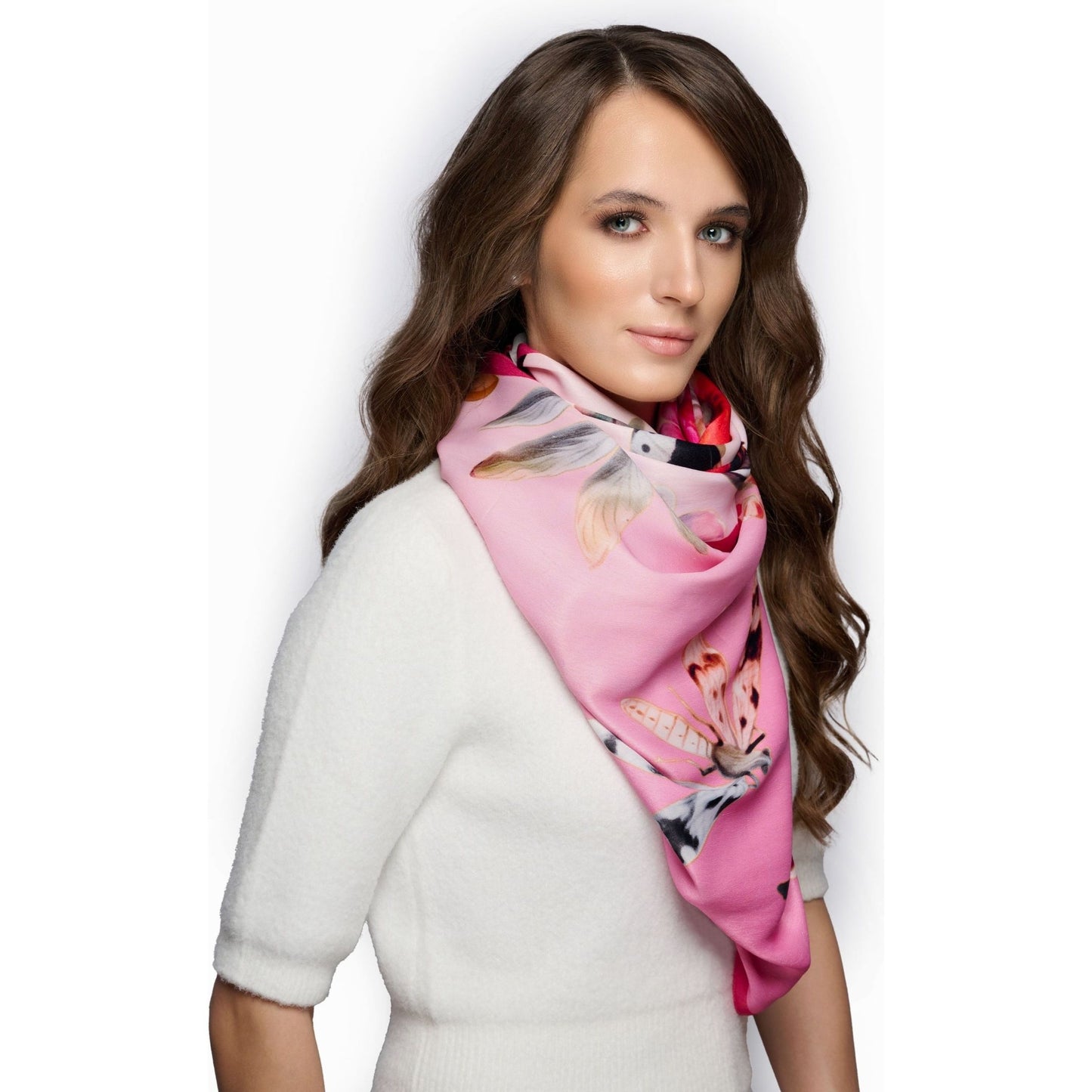 Rosy Flutter Garden Long Scarf / Stole
