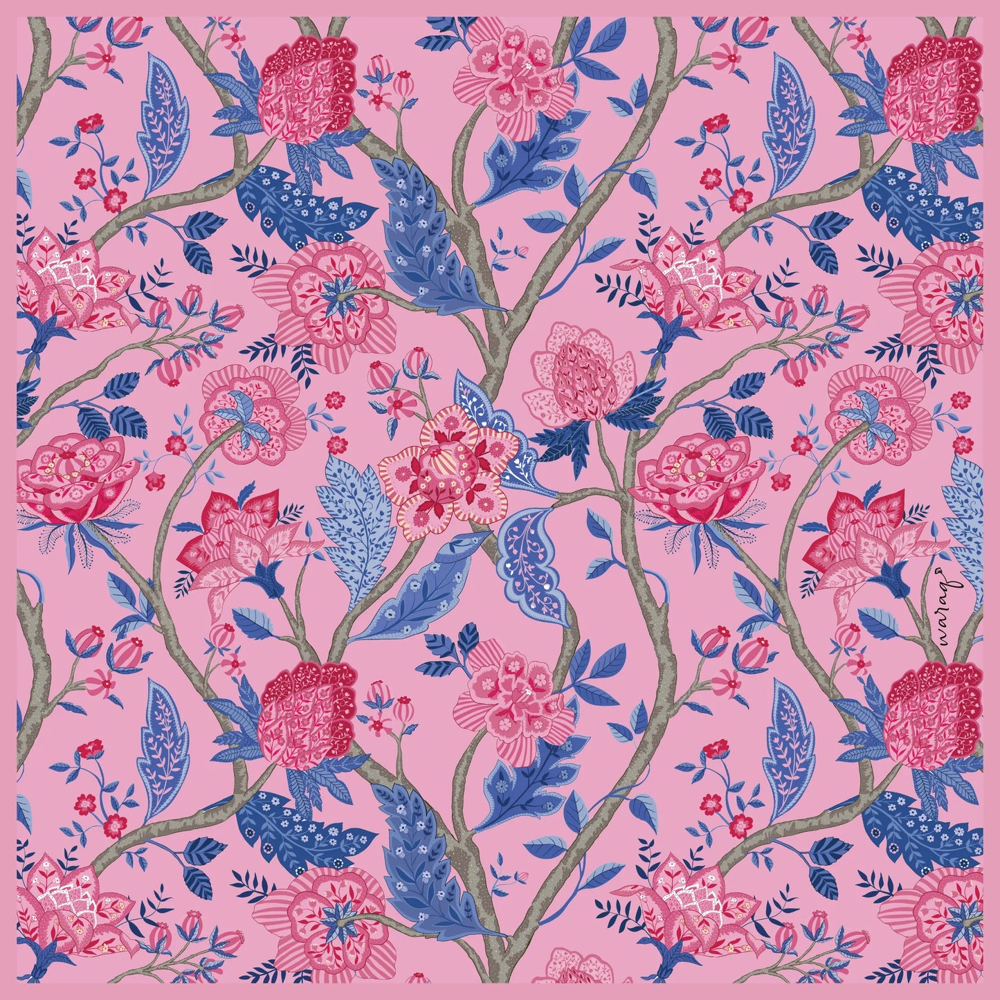 Royal Bloom Pocket Square - Pink Quartz