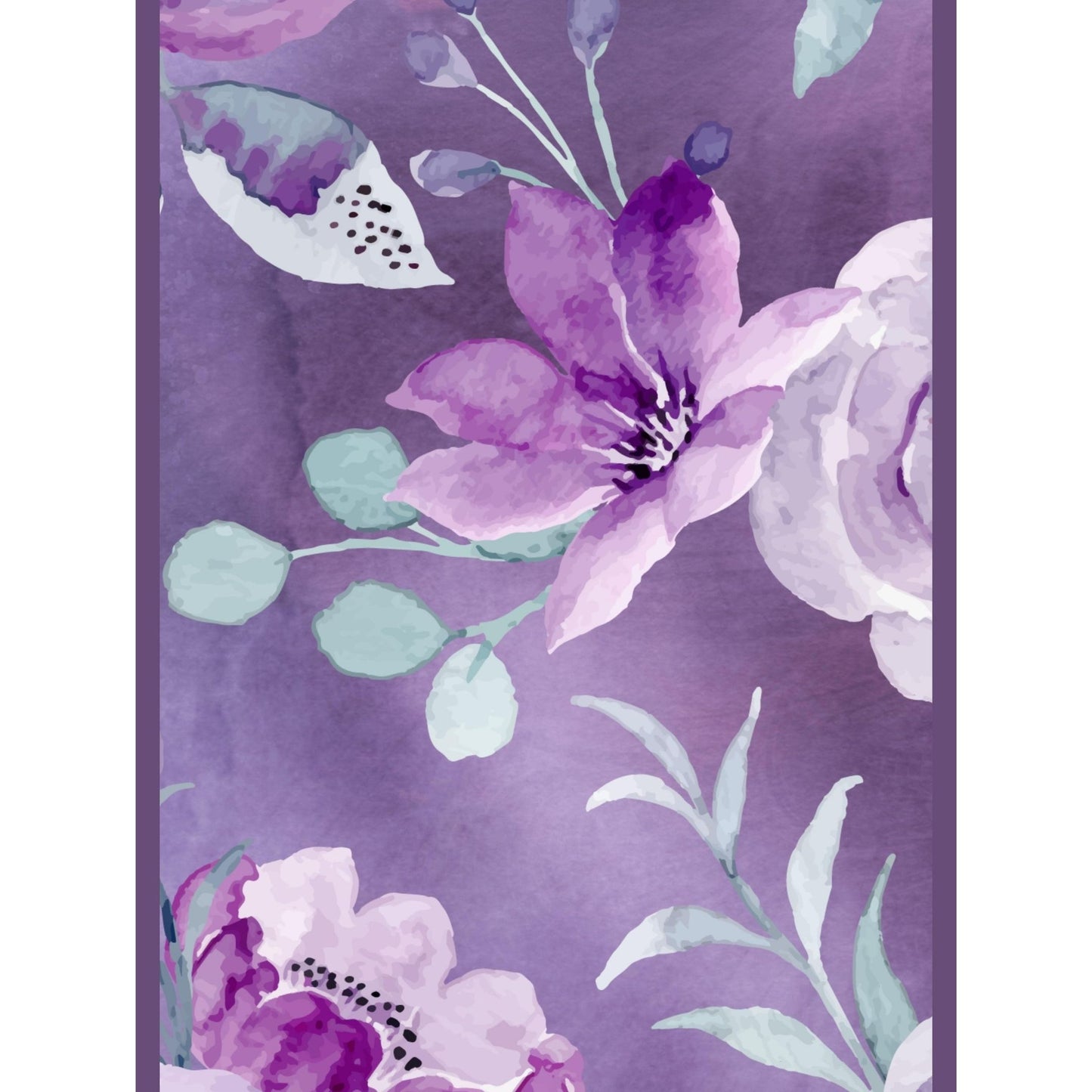 Royal Plum Floritale Long Scarf/Stole