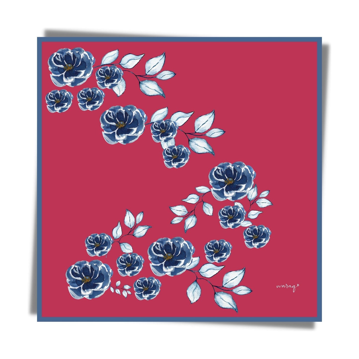 Scarlet Blue Garden Scarf