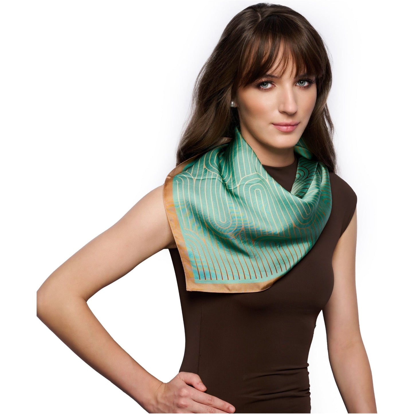Sea Green Deco Square Scarf