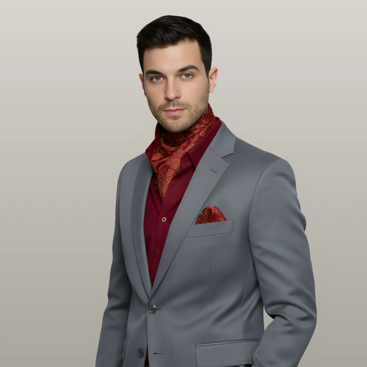 Baroque Cravat- Crimson