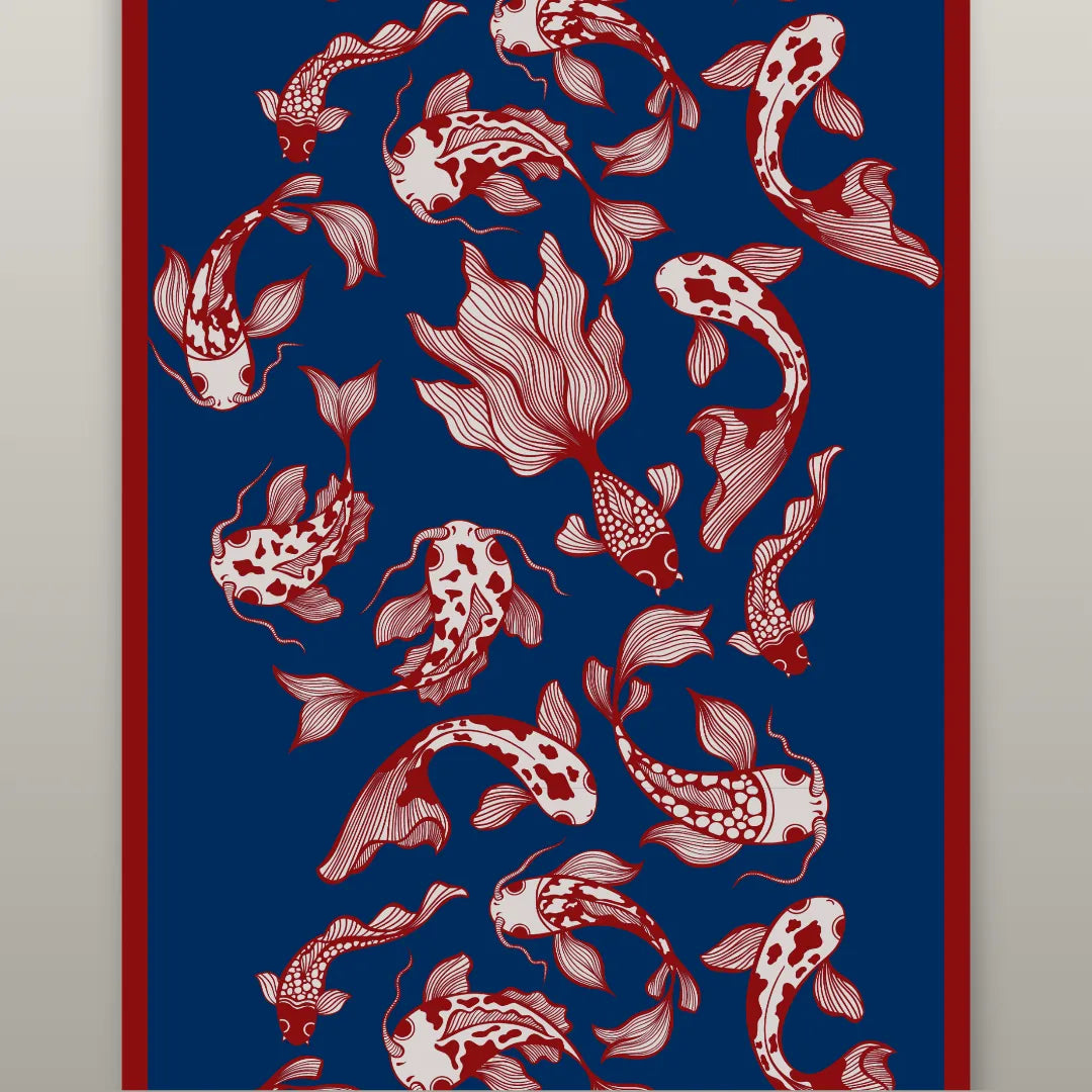 Crimson Koi Scarf