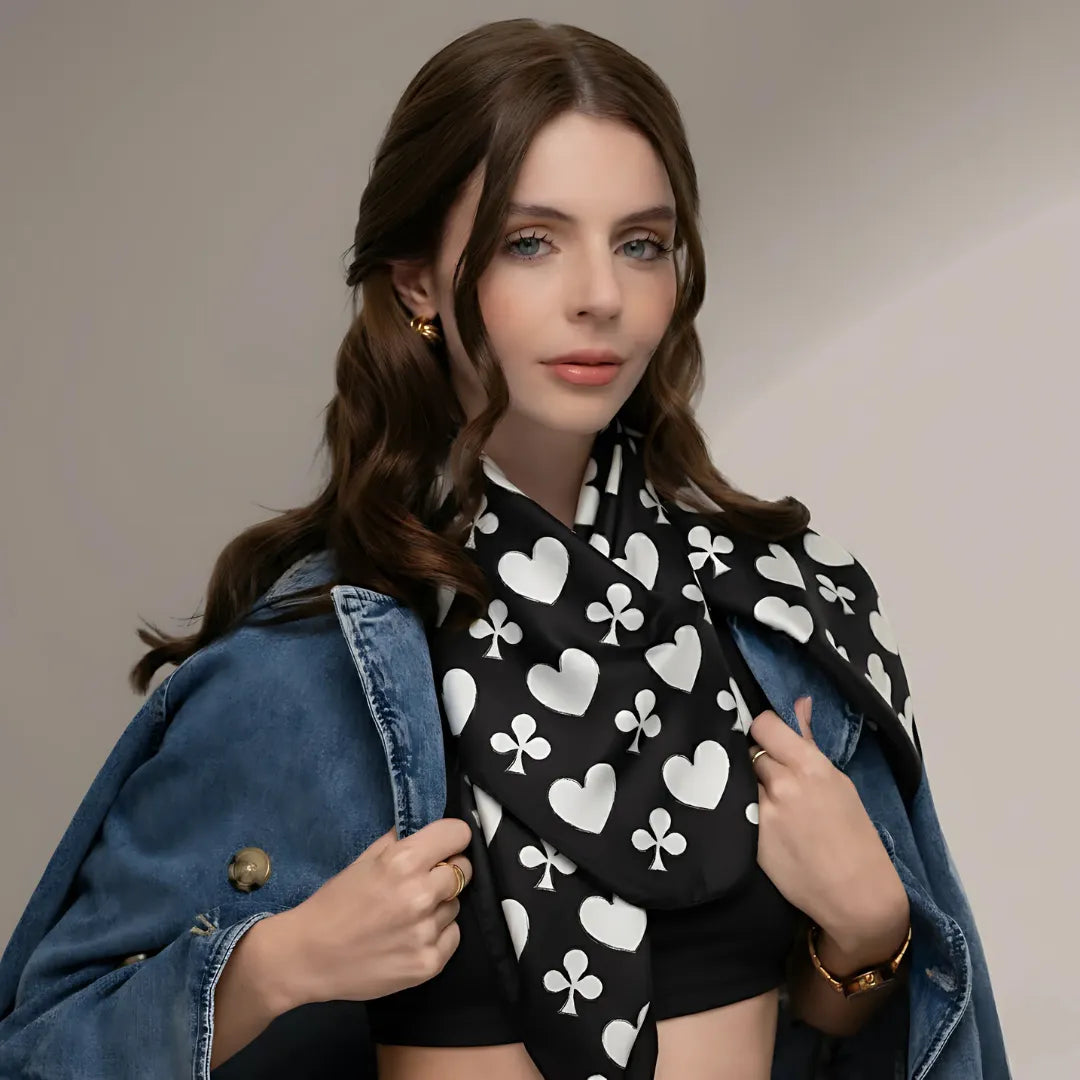 Ebony Love & Spades Scarf