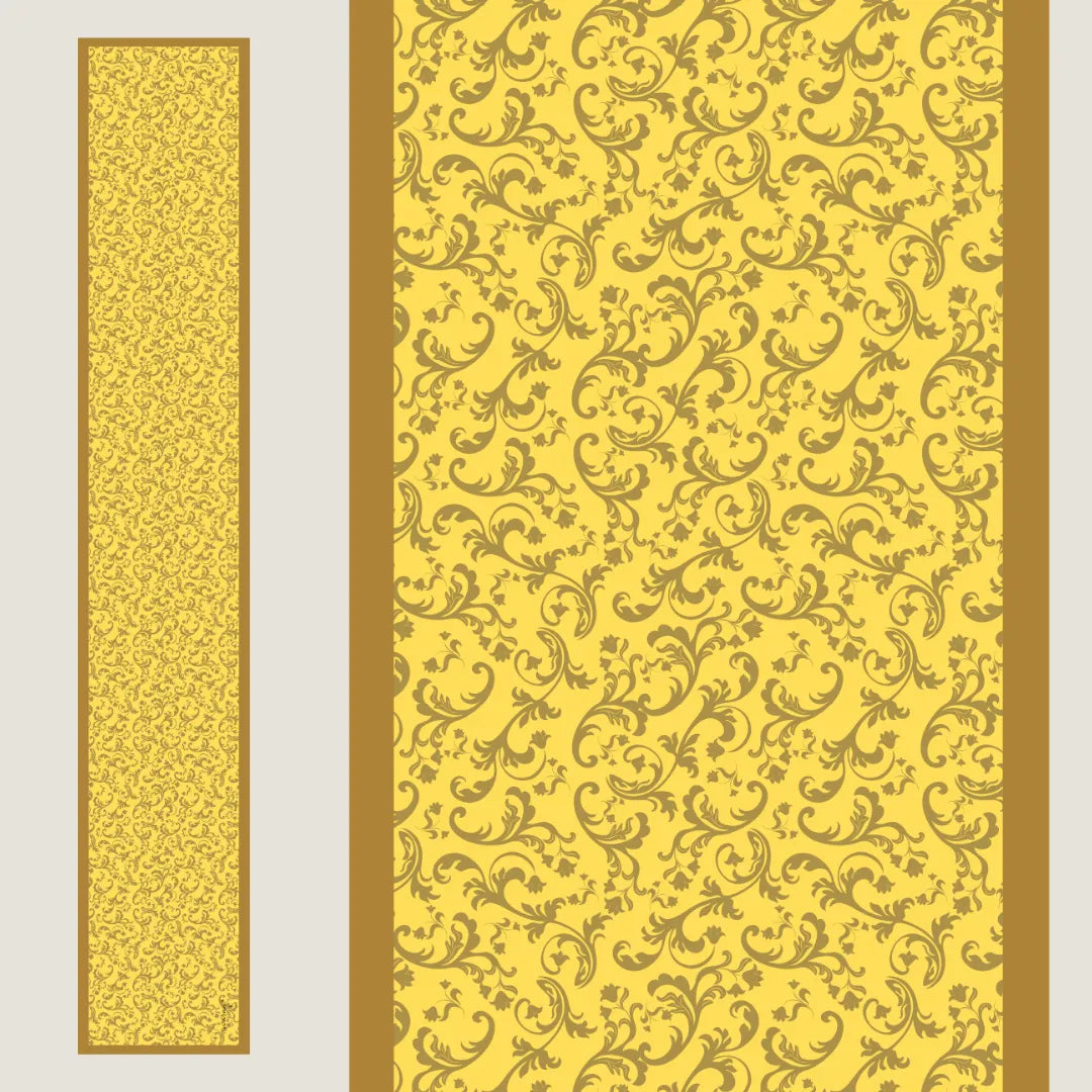 Espresso Damask Cravat - Citrine
