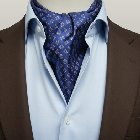 Moroccan Quatrefoil Cravat- Navy