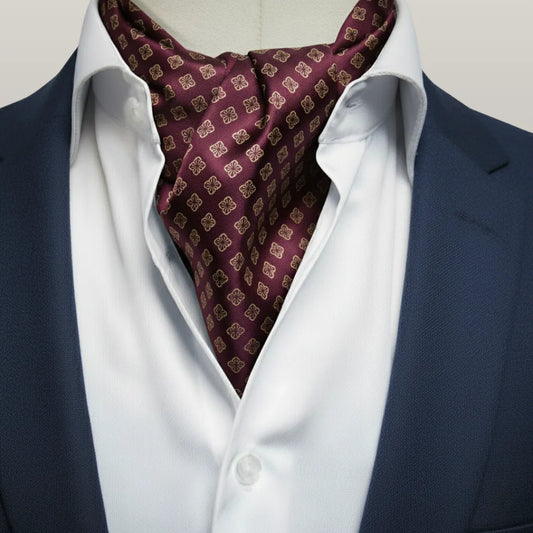 Moroccan Quatrefoil Cravat- Plum