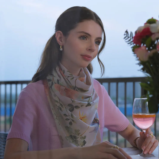Peony Whisper Square Scarf- Powder Blush