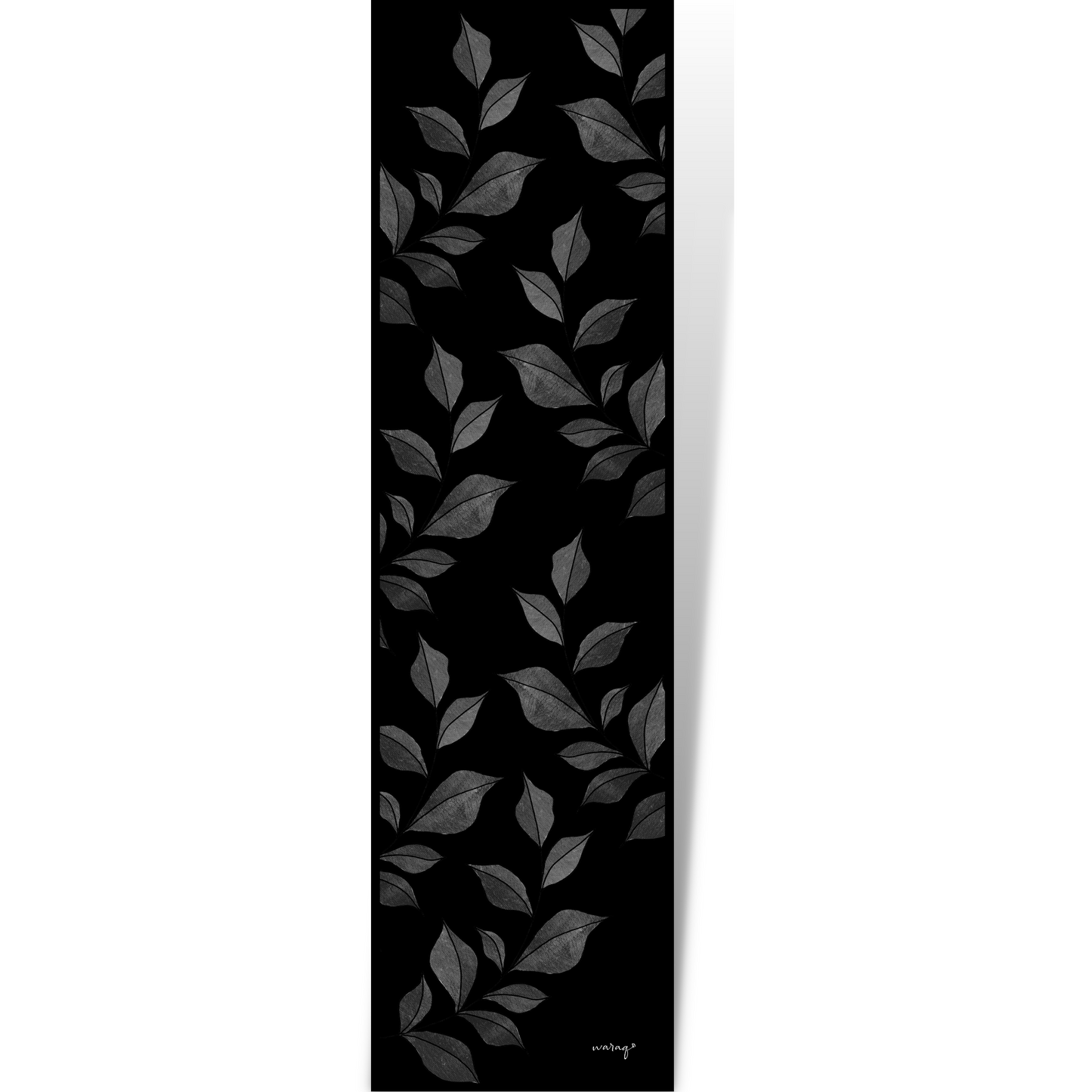 Floral Black Long Scarf / Stole