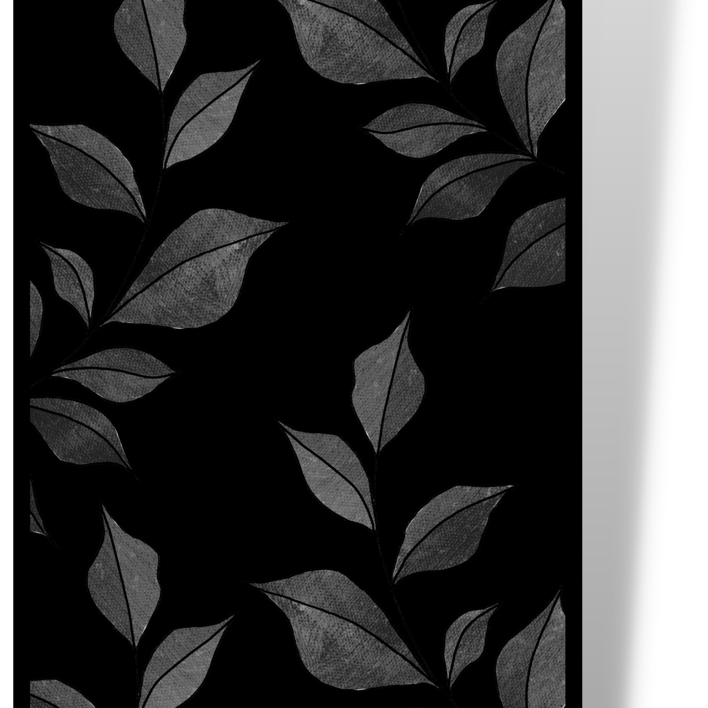 Floral Black Long Scarf / Stole