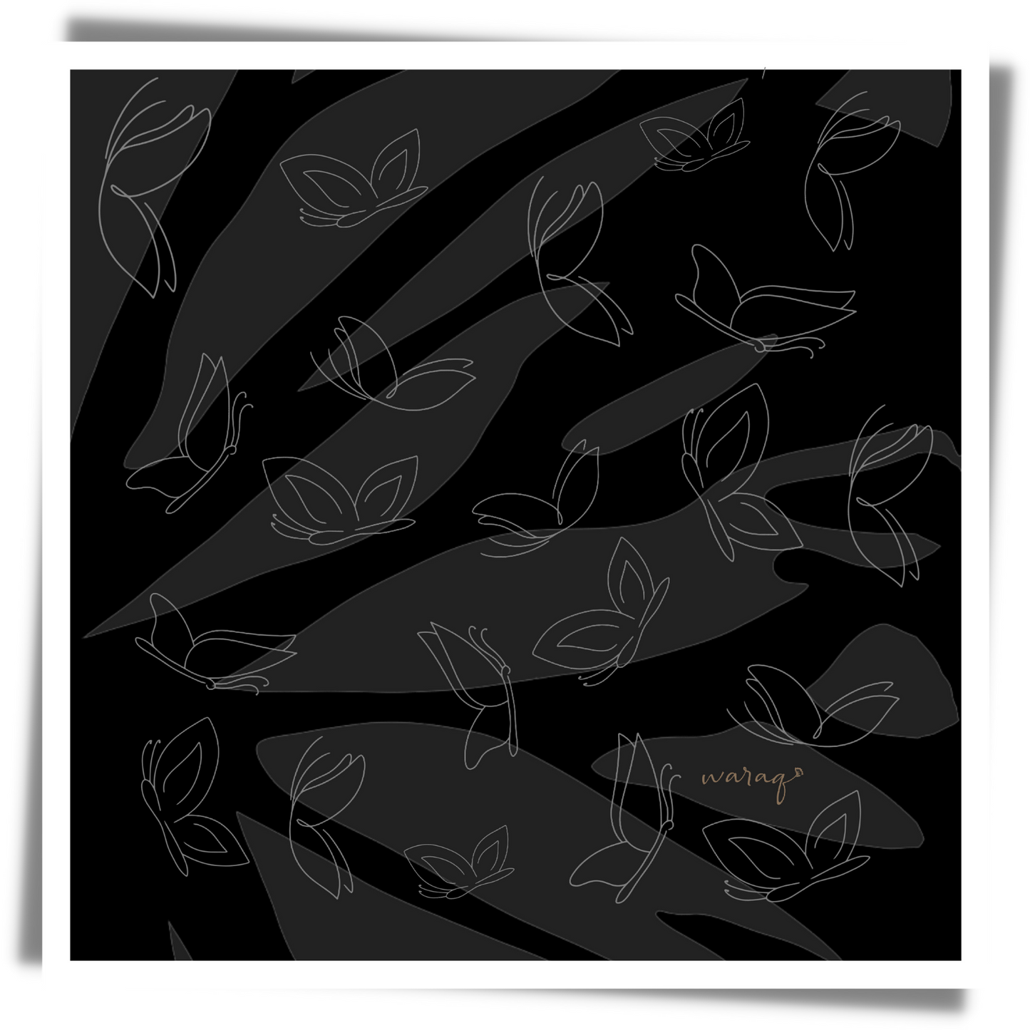 Papillon Black Square Scarf #1