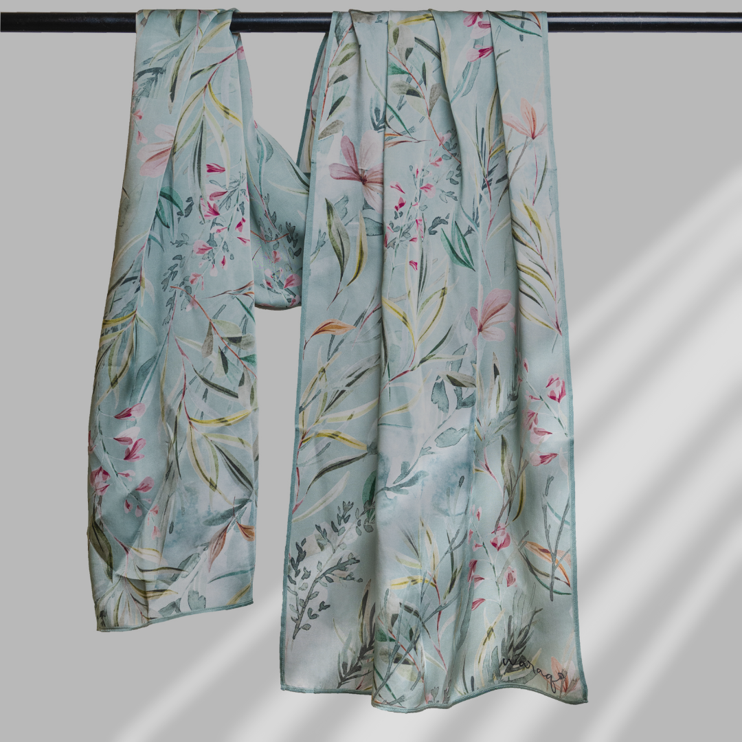 Nature Flair Sea Green Long Scarf / Stole