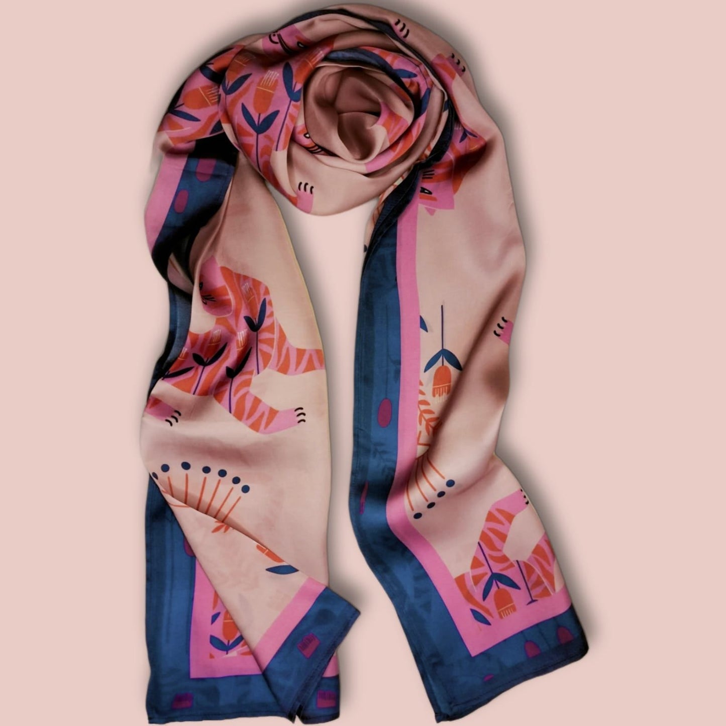 Waraq Printed Satin Scarf